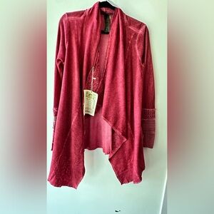 Aratta The Stories of Shawl Cardigan, Red, Size Small | 0945